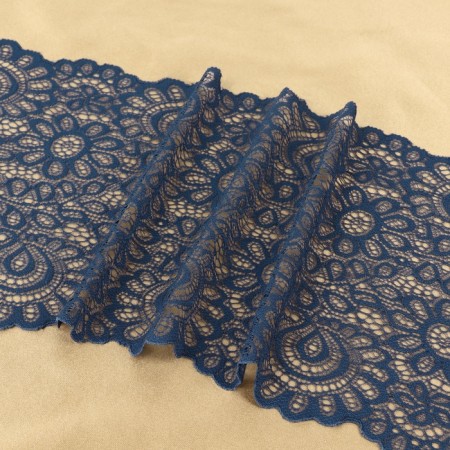 Lace elastic fabric, 190 mm × 2.7 ± 0.5 m, blue color-2