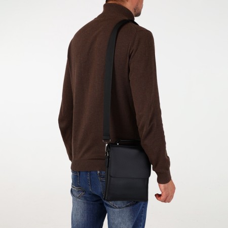 Male bag on the Textura valve, external pocket, black color-8