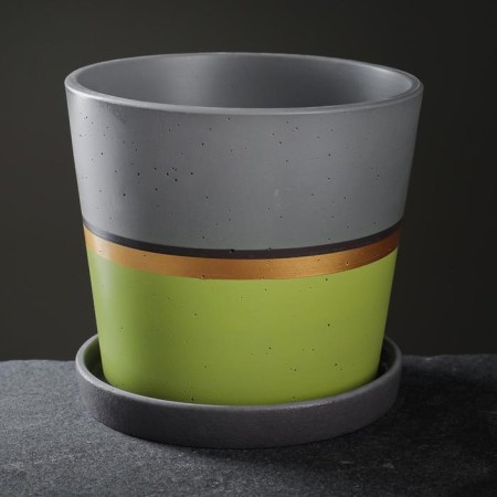 Flower pot "Louvre" green cone No. 3, 2.2l