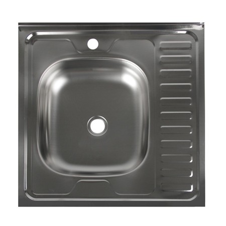 Kitchen sink "Vladiks", invoice, without siphon, 60x60 cm, left, stainless steel 0.4 mm