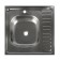 Kitchen sink "Vladiks", invoice, without siphon, 60x60 cm, left, stainless steel 0.4 mm