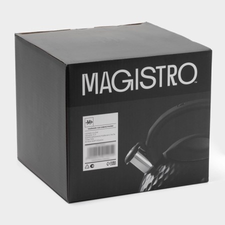 A kettle with a stainless steel whistle Magistro Glow, 3 L, Induction, Soft-Touch handle, Black color-9