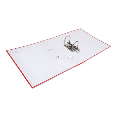 A4, 75 mm registrar, calligrata, PVC, embossing "Len", metal edging, pocket for a spine, collected, red, mix-4
