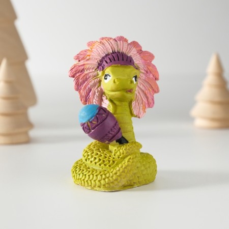 Souvenir Polystone "Snake-Indian with Marakas" 4.6x6 cm-6