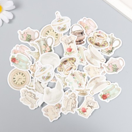 Stickers for creativity "afternoon tea drinking" set of 46 pcs 4.4x4.4x1.1 cm