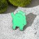 Mem "Frog" icon, green color in gray metal