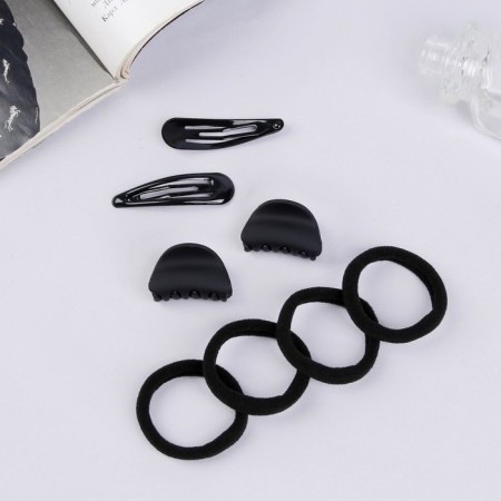 Hair set "Novia" (2 invisibility 5 cm, 4 elastic bands, 2 crab 3 cm) black-2