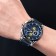Men's watch, D-4.7 cm, with chronograph, 3 atm, luminous, blue
