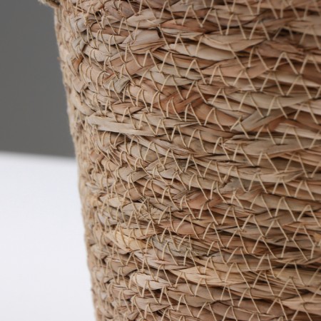 Kashpo wicker "safari" with handles, 25.5x25x23 cm, natural-3