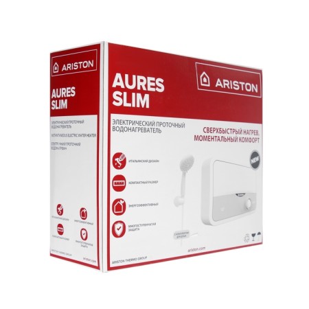 Ariston Aures S 3.5 SH PL water heater, flow, 3.5 kW, white-gray-4