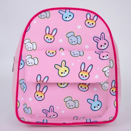 Baby backpack for a girl Textile "Bunny", 27x23 × 10 cm-1