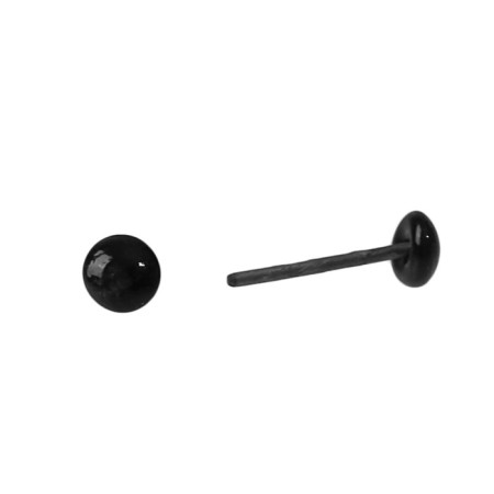 Glass eyes on a metal leg, set 74 pcs, d = 0.4 cm, black color-1