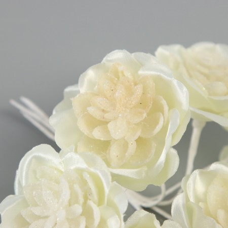 Decor for creativity "Camellia" milk (1 set = 1 bouquet) in the bouquet 6 pcs 4x11 cm-2