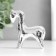 Souvenir ceramics "Horse with a head lowered" silver 2.5x6.5x7 cm