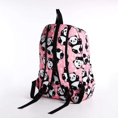 A backpack with a zipper, 3 outer pockets, pink color-3