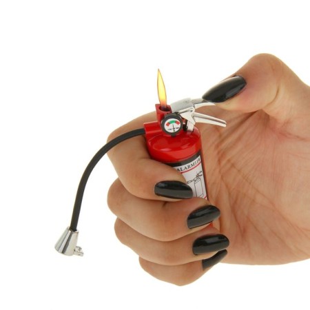 Gas lighter "fire extinguisher", with a flashlight, Piezo, 8 cm-1