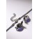 Set 2 objects: earrings, pendant "jacqueline" sheet, blue color in black silver, 45 cm