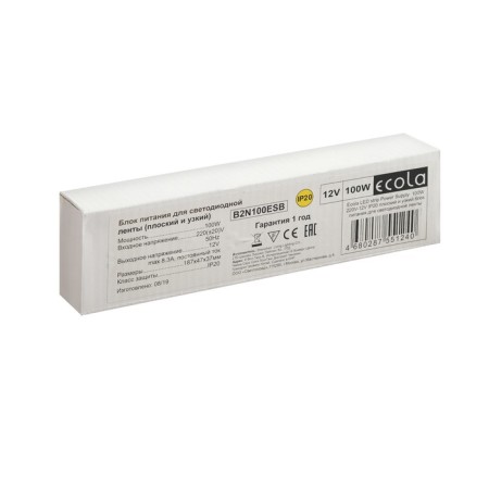 Ecola flat power supply for 12 V LED tape, 100 W, IP20-9