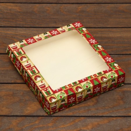 Folding box of "good holiday", 20 x 20 x 4 with a window-1