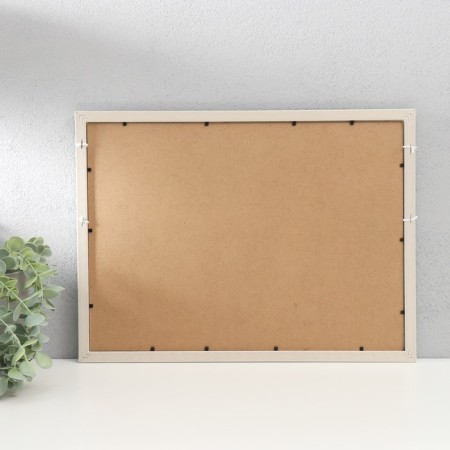 Photo frame Plastic in 3 photos "Love" with clothespins, white 40x30 cm-2