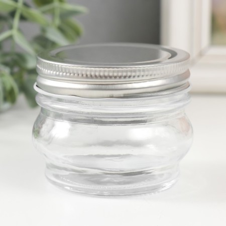 Bank for suppositories glass with a “rounded” lid is a transparent 100 ml 7x7x5.5 cm-3