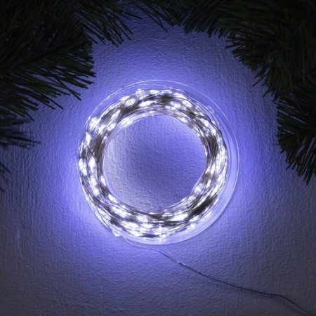 Garland “thread” 50 m dew, IP44, silver thread, 500 LED, white glow, 8 modes, 31 V