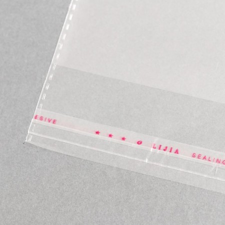 BOPP package with adhesive valve, transparent 18 x 20/4 cm, 25 μm-2