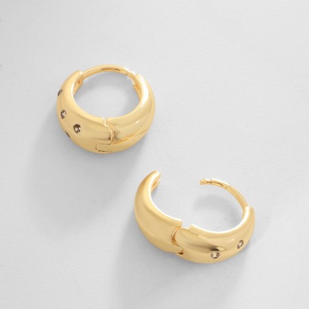 Earrings with rhinestones Xuping weightlessness, white color in gold-2