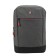 A backpack, a lightning department, an outer pocket, an attach to a suitcase, the color is gray