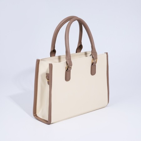 Bag Female Tout with zipper, beige color-3