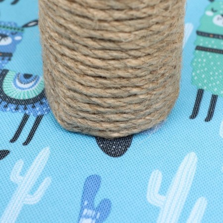 Claw-Stolbik "Piggon" with a ball, 29 x 29 x 32 cm, jute, PVC fabric, turquoise-3