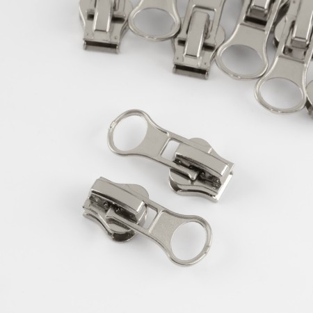 Automatic lock for lightning "Tractor", No. 5, 10 pcs, Nickel color