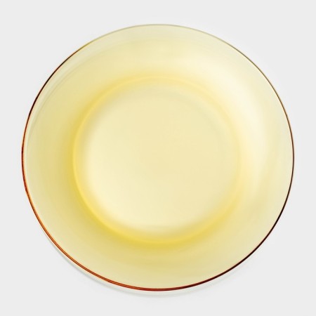 Service Glass Table "Dym", 6 items: 2 broths 450 ml, 2 plates 500 ml, 2 plates d = 23cm, yellow color-6