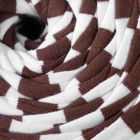 Knitted yarn secondary 90% cotton, 10% p/e, 100m/450 ± 50 g (white-brown strip)-2