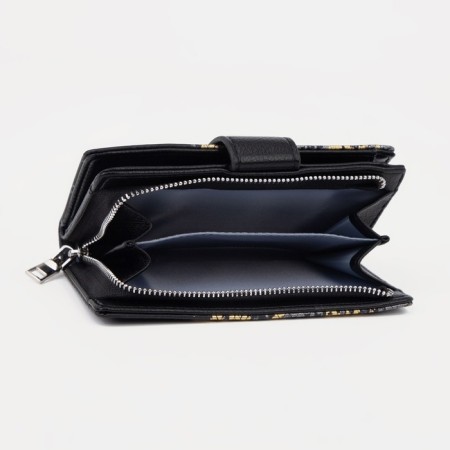 Women's wallet on a magnet, black color-4