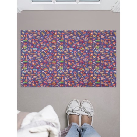 Fully rug in the hallway "Retro toys", size 45x75 cm