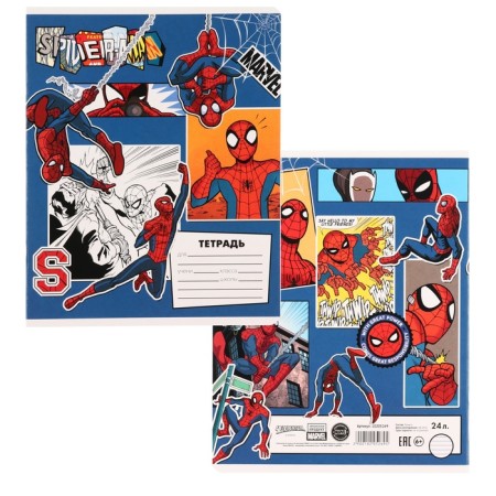 Notebook in a line of 24 sheets, 5 types of mix, cover coated cardboard, spider-man-4