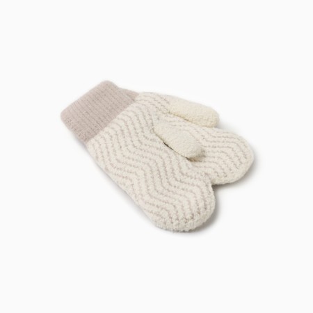 Women's mittens minku, milk color, 24 cm-1