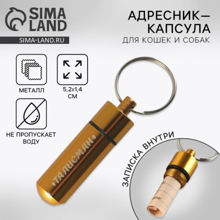 Address "Talisman" to invest a note, capsule 5.2x1.4 cm