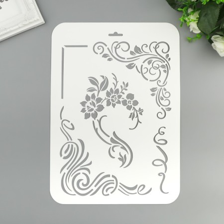 Plastic stencil "Flower" 22x31 cm