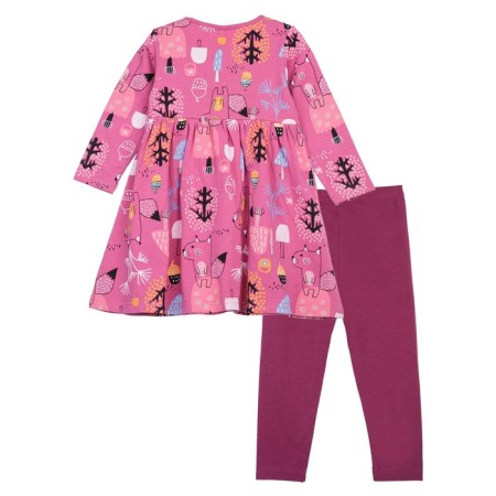 Kit for girls: dress, leggings, height 80 cm-6