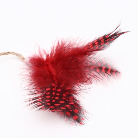A toy for cats with cat mint and feathers "Fox", 10 cm, with a tambourine-2