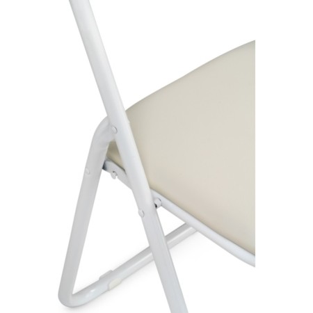 Fold 1 Metal Carcass chair, metal/eco -leather, white/beige 43x40x77 cm-6