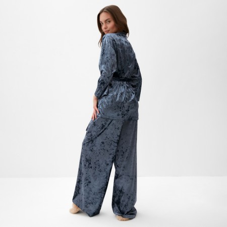 Women's costume (jacket and trousers) KAFTAN "velvet", 44-46, Gray,-3