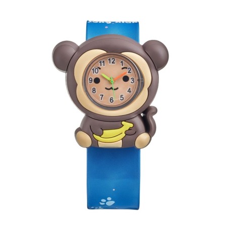 Watch of wristwood "Monkey", silicone strap