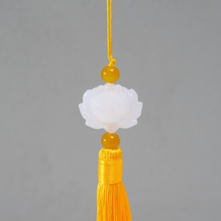 Textile suspension, plastic "Brush. Lotus" yellow 1.2x2.7x14.5 cm-2