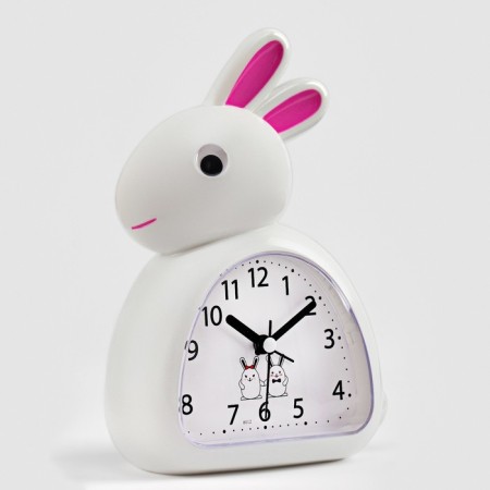 Clock - alarm clock "Bunny" children's, smooth move, 13.5 x 18 cm, aa-1