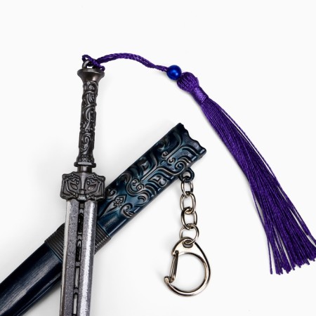 Souvenir weapon suspended mini "anime sword", keychain, 20 cm, dark blue-4