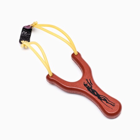 Wooden slingshot, double tourniquet, 14cm