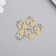 Decor for creativity metal, enamel, rhinestones "Kit with yellow flower" gold 1.2x1.7 cm